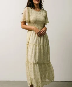 Leilani Tiered Midi Dress | Yellow + Green Multi Floral Dresses