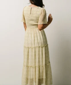 Leilani Tiered Midi Dress | Yellow + Green Multi Floral Dresses