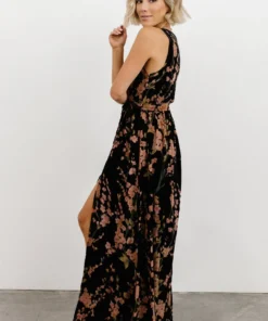 BB Custom Dresses Lennon Velvet Maxi Dress | Black Floral 13 BB Custom Dresses Lennon Velvet Maxi Dress | Black Floral