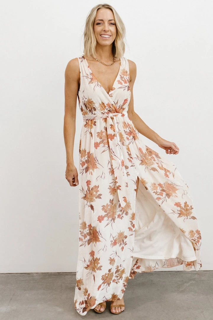 BB Custom Lennon Velvet Maxi Dress | Cream Floral 1 BB Custom Lennon Velvet Maxi Dress | Cream Floral