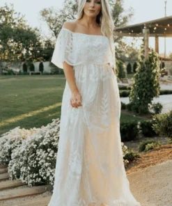 BB Custom Leon Off Shoulder Maxi Dress | White Dresses