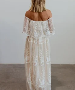 BB Custom Leon Off Shoulder Maxi Dress | White Dresses