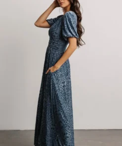 BB Custom Leslie Embossed Velvet Maxi | Blue 9 BB Custom Leslie Embossed Velvet Maxi | Blue