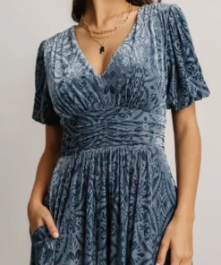 BB Custom Leslie Embossed Velvet Maxi | Blue 11 BB Custom Leslie Embossed Velvet Maxi | Blue