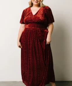 BB Custom Leslie Embossed Velvet Maxi | Crimson Dresses 28 BB Custom Leslie Embossed Velvet Maxi | Crimson Dresses