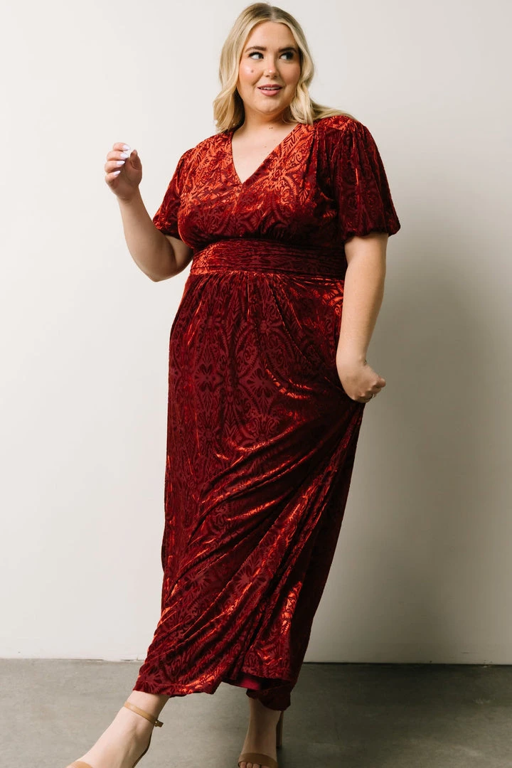 BB Custom Leslie Embossed Velvet Maxi | Crimson Dresses 7 BB Custom Leslie Embossed Velvet Maxi | Crimson Dresses