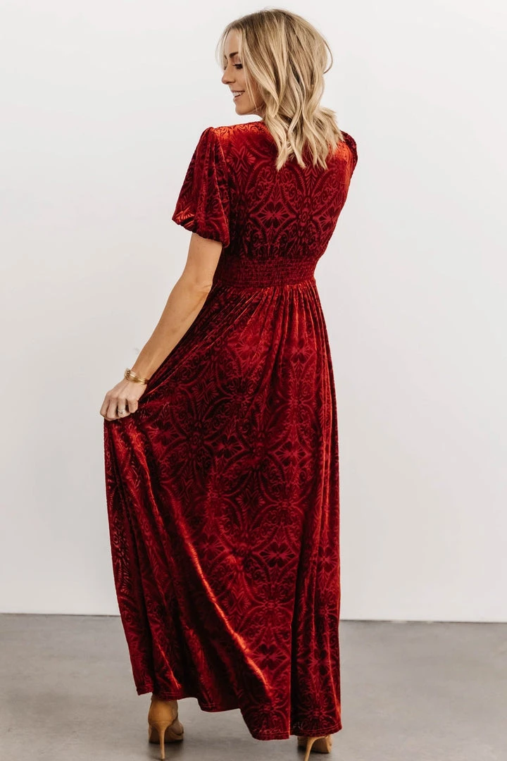 BB Custom Leslie Embossed Velvet Maxi | Crimson Dresses 6 BB Custom Leslie Embossed Velvet Maxi | Crimson Dresses