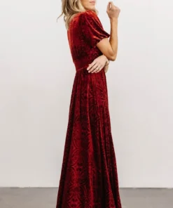 BB Custom Leslie Embossed Velvet Maxi | Crimson Dresses 30 BB Custom Leslie Embossed Velvet Maxi | Crimson Dresses