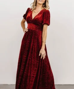 BB Custom Leslie Embossed Velvet Maxi | Crimson Dresses 20 BB Custom Leslie Embossed Velvet Maxi | Crimson Dresses