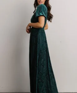 BB Custom Dresses Leslie Embossed Velvet Maxi | Emerald 15 BB Custom Dresses Leslie Embossed Velvet Maxi | Emerald