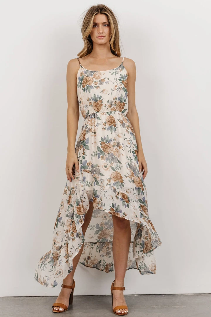 HAY Lexa High Low Maxi Dress | Ivory Floral 4 HAY Lexa High Low Maxi Dress | Ivory Floral