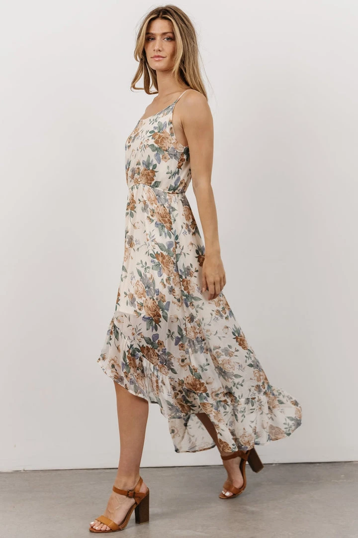 HAY Lexa High Low Maxi Dress | Ivory Floral 2 HAY Lexa High Low Maxi Dress | Ivory Floral