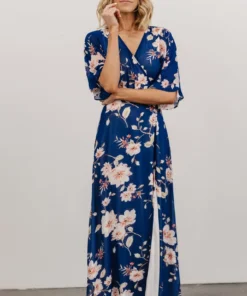 Soi Lilly Wrap Maxi Dress | Blue Floral