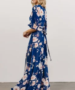 Soi Lilly Wrap Maxi Dress | Blue Floral