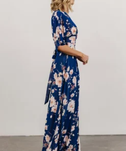 Soi Lilly Wrap Maxi Dress | Blue Floral