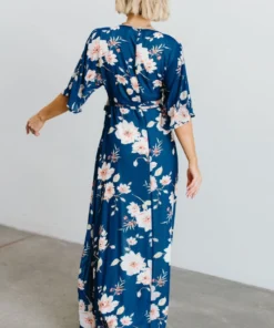 Soi Lilly Wrap Maxi Dress | Blue Floral