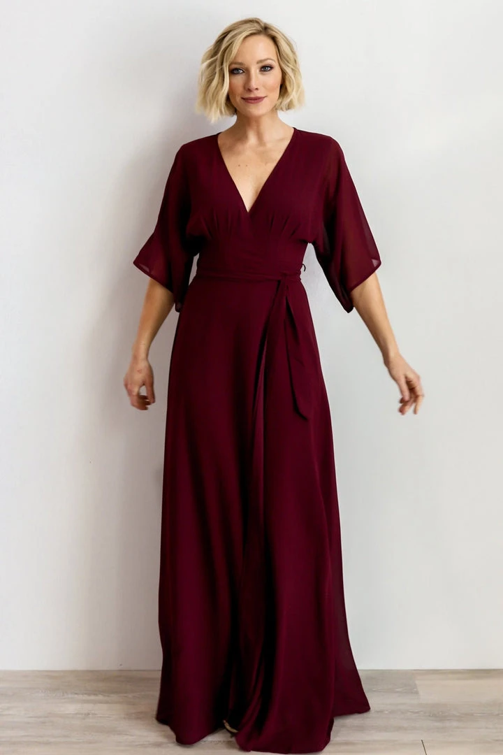 Soi Lilly Wrap Maxi Dress | Burgundy Dresses 1 Soi Lilly Wrap Maxi Dress | Burgundy Dresses