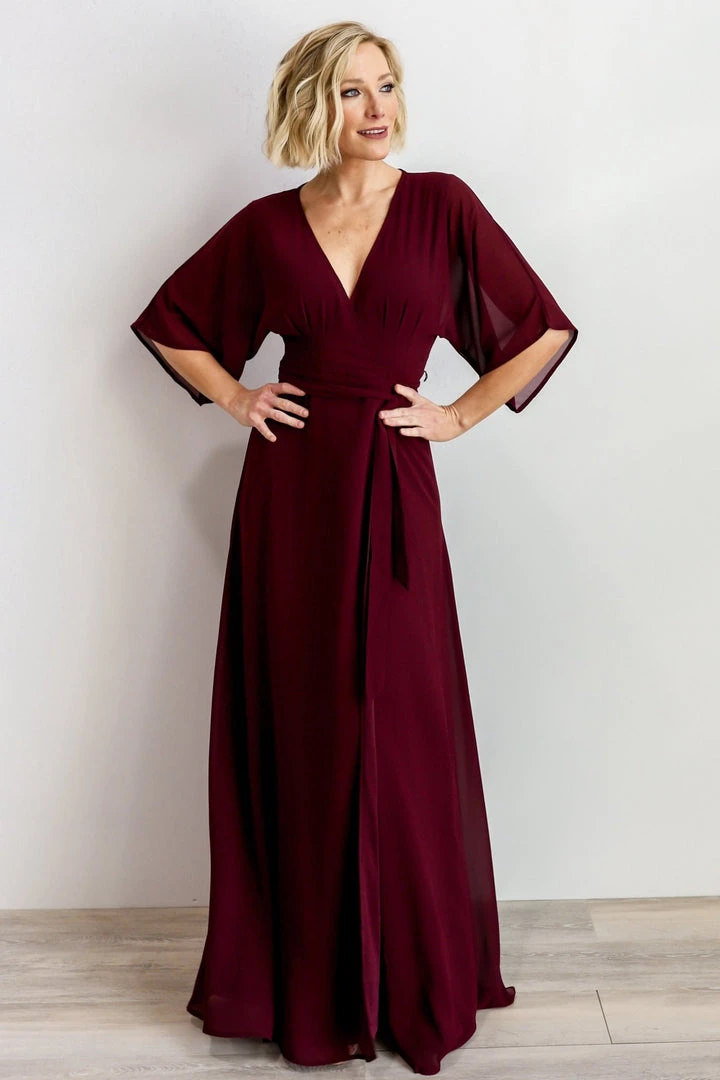 Soi Lilly Wrap Maxi Dress | Burgundy Dresses 2 Soi Lilly Wrap Maxi Dress | Burgundy Dresses