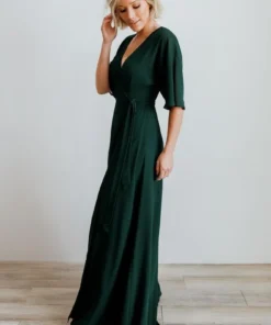 Soi Lilly Wrap Maxi Dress | Dark Green