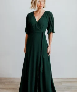 Soi Lilly Wrap Maxi Dress | Dark Green