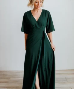 Soi Lilly Wrap Maxi Dress | Dark Green