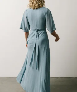 Soi Lilly Wrap Maxi Dress | Dusty Blue