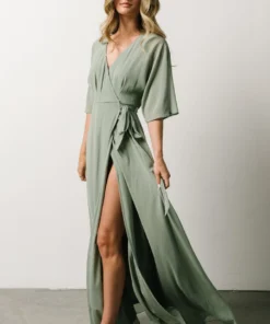 Soi Lilly Wrap Maxi Dress | Dusty Sage 12 Soi Lilly Wrap Maxi Dress | Dusty Sage