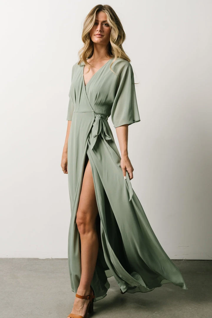 Soi Lilly Wrap Maxi Dress | Dusty Sage 4 Soi Lilly Wrap Maxi Dress | Dusty Sage