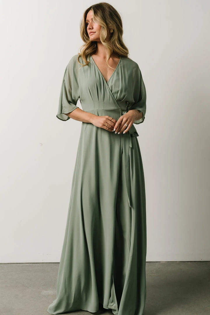 Soi Lilly Wrap Maxi Dress | Dusty Sage 1 Soi Lilly Wrap Maxi Dress | Dusty Sage