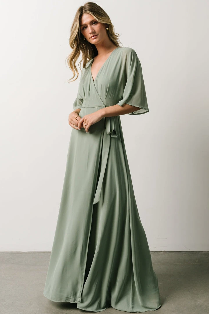 Soi Lilly Wrap Maxi Dress | Dusty Sage 9 Soi Lilly Wrap Maxi Dress | Dusty Sage