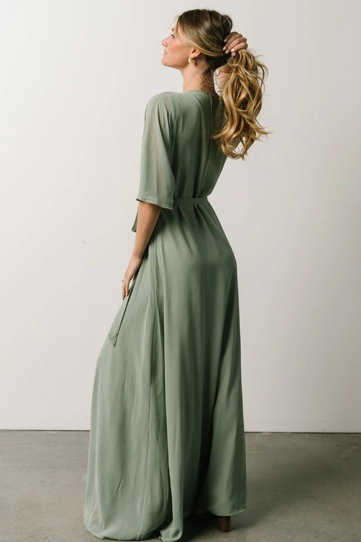 Soi Lilly Wrap Maxi Dress | Dusty Sage 7 Soi Lilly Wrap Maxi Dress | Dusty Sage
