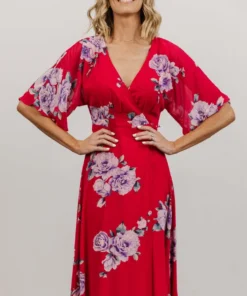 Soi Lilly Wrap Maxi Dress | Fuchsia Floral Dresses