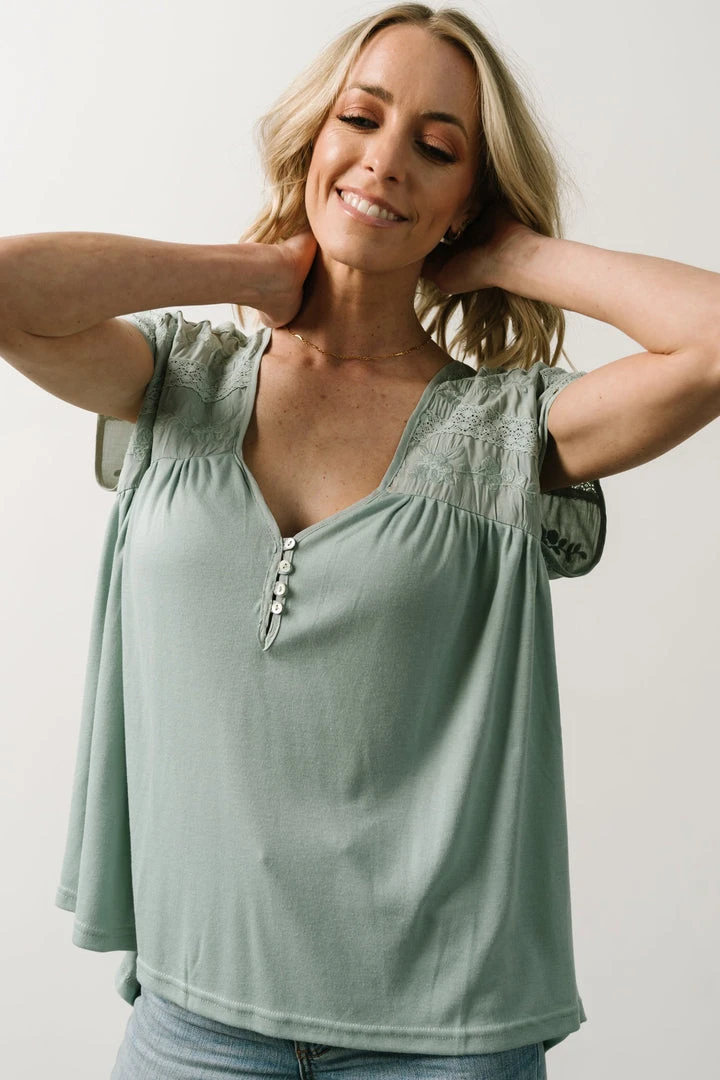 IL Lindley Embroidery Top | Dusty Sage 7 IL Lindley Embroidery Top | Dusty Sage