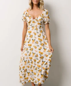 POL Linnea Midi Dress | Lemon Print Dresses