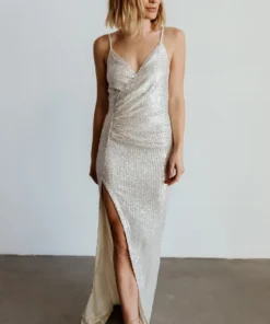 RR Linz Sequin Maxi Dress | Cream Dresses