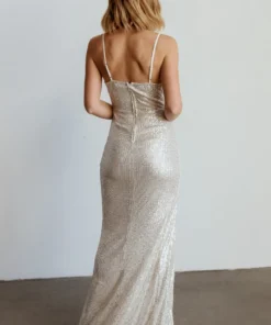 RR Linz Sequin Maxi Dress | Cream Dresses