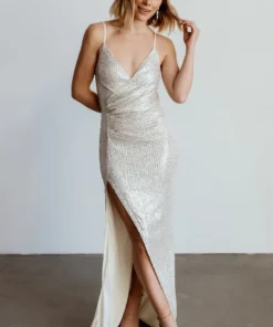 RR Linz Sequin Maxi Dress | Cream Dresses
