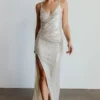 RR Linz Sequin Maxi Dress | Cream Dresses
