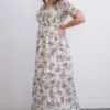 POL Lotta Smocked Maxi Dress | White Floral Dresses
