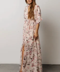 BB Custom Luca Jacquard Kimono Maxi Dress | Cherry Blossom Floral Dresses