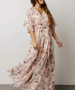 BB Custom Luca Jacquard Kimono Maxi Dress | Cherry Blossom Floral Dresses