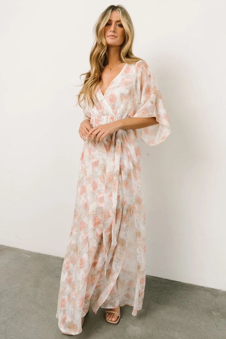 BB Custom Luca Jacquard Kimono Maxi Dress | Pastel Floral Dresses 12 BB Custom Luca Jacquard Kimono Maxi Dress | Pastel Floral Dresses