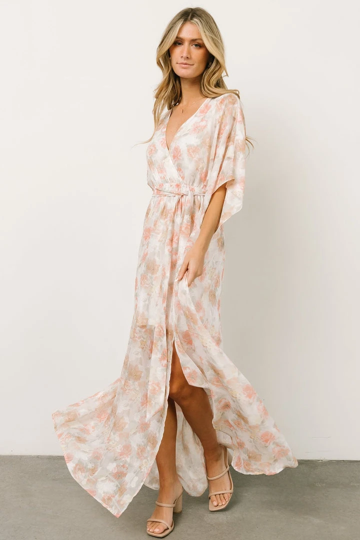 BB Custom Luca Jacquard Kimono Maxi Dress | Pastel Floral Dresses 4 BB Custom Luca Jacquard Kimono Maxi Dress | Pastel Floral Dresses