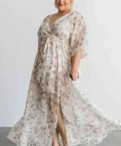 BB Custom Dresses Luca Jacquard Kimono Maxi Dress | Sage 28 BB Custom Dresses Luca Jacquard Kimono Maxi Dress | Sage