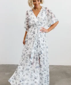 BB Custom Luca Jacquard Kimono Maxi Dress | Slate Blue Dresses
