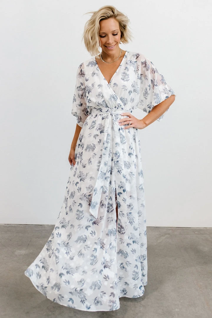 BB Custom Luca Jacquard Kimono Maxi Dress | Slate Blue Dresses 1 BB Custom Luca Jacquard Kimono Maxi Dress | Slate Blue Dresses