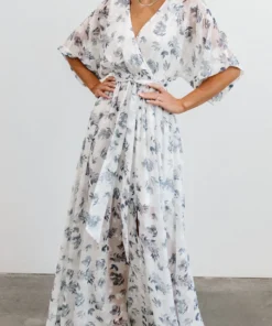 BB Custom Luca Jacquard Kimono Maxi Dress | Slate Blue Dresses 28 BB Custom Luca Jacquard Kimono Maxi Dress | Slate Blue Dresses