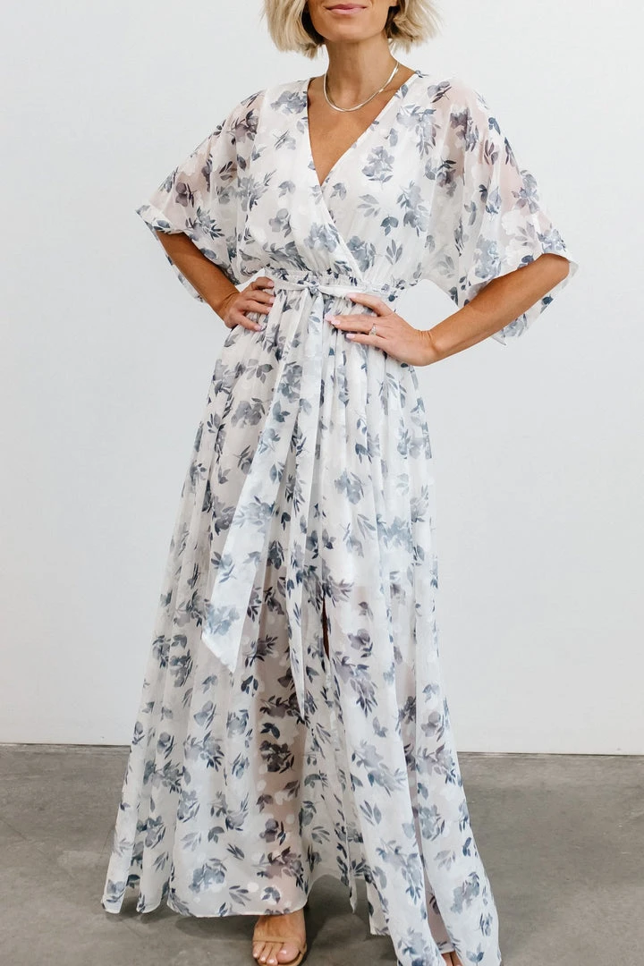 BB Custom Luca Jacquard Kimono Maxi Dress | Slate Blue Dresses 14 BB Custom Luca Jacquard Kimono Maxi Dress | Slate Blue Dresses