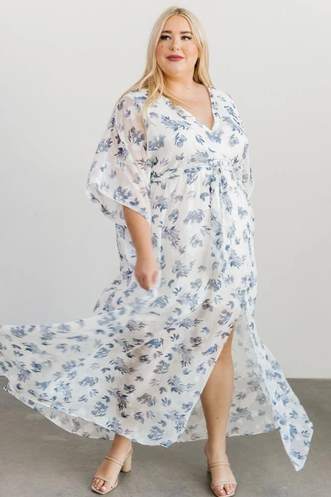 BB Custom Luca Jacquard Kimono Maxi Dress | Slate Blue Dresses 4 BB Custom Luca Jacquard Kimono Maxi Dress | Slate Blue Dresses