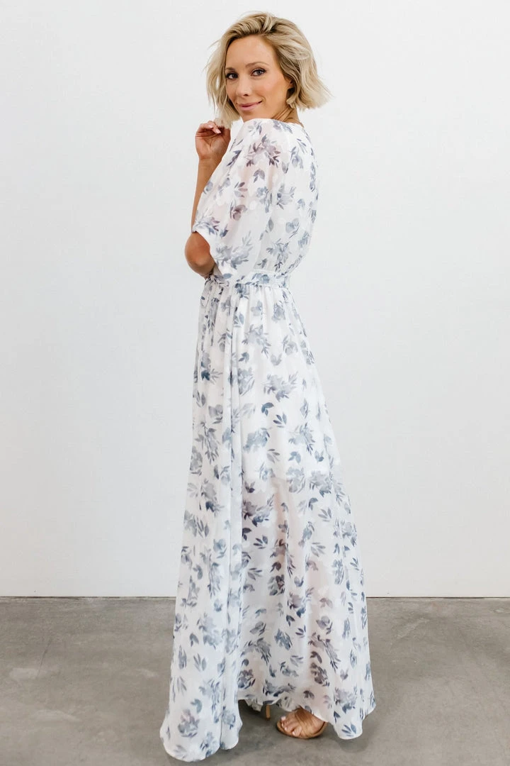 BB Custom Luca Jacquard Kimono Maxi Dress | Slate Blue Dresses 9 BB Custom Luca Jacquard Kimono Maxi Dress | Slate Blue Dresses